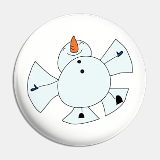 Snowman snow angels Pin