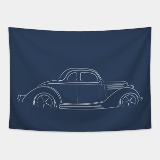 1936 Ford Coupe - profile stencil, white Tapestry