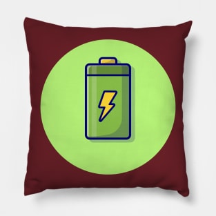 Battery Cartoon Vector Icon Illustration Pillow