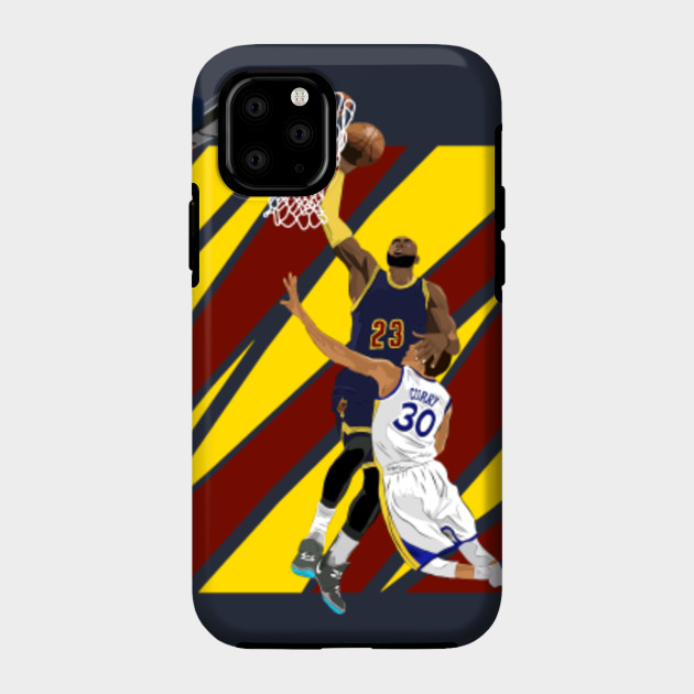 Lebron James Dunk Over Stephen Curry Lebron James Phone Case Teepublic