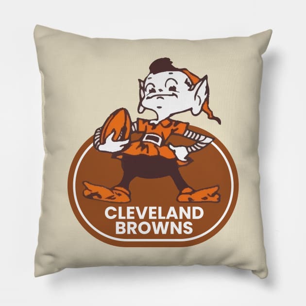 Cleveland Browns with Iconic Elf Pillow by Semhar Flowers art