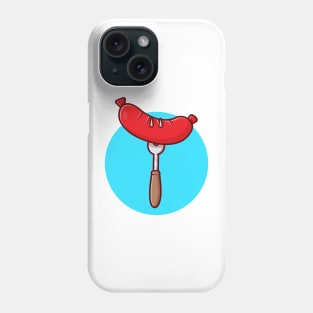 Sausage Cartoon Vector Icon Illustration Phone Case