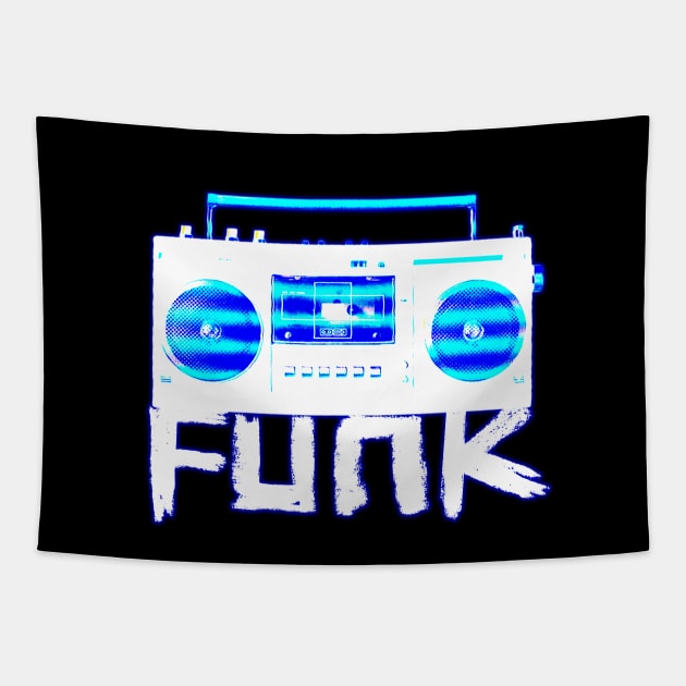 Funk Radio, Vintage Stereo Recorder Funk Music Tapestry by badlydrawnbabe