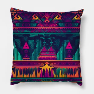 Neon Geometric Pattern Pillow