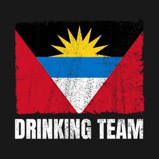 Antiguan Barbudan Drinking Team Graphic for Men Women Funny Antigua and Barbuda Flag T-Shirt