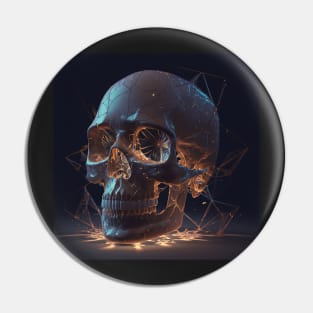 Illuminated Light Fire Skull Pin