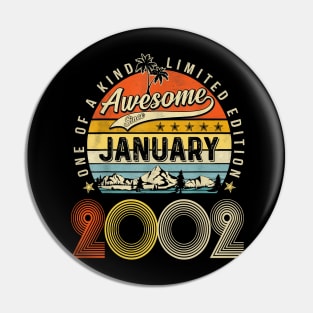 Awesome Since January 2002 Vintage 21st Birthday Pin