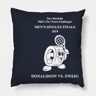 (Front + Back) Donaldson vs. Zweig New Rochelle Challenger (White Text) Pillow