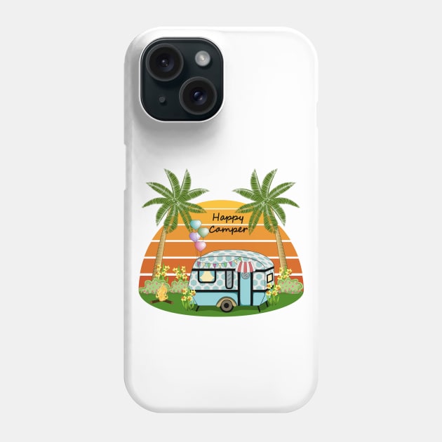 Happy Camper - Camper Van Phone Case by Designoholic