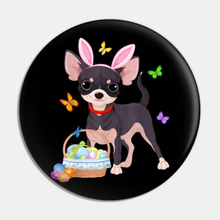 Funny Chihuahua Tee Shirt Bunny Egg Easter Gift Dog Lovers Pin