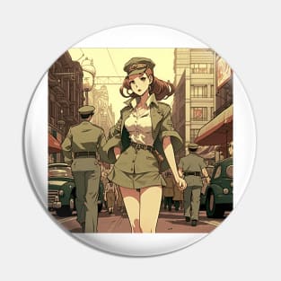 Anime Soldier Lady: Courage & Charm Pin