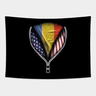 Romanian Flag  Romania Flag American Flag Zip Down - Gift for Romanian From Romania Tapestry