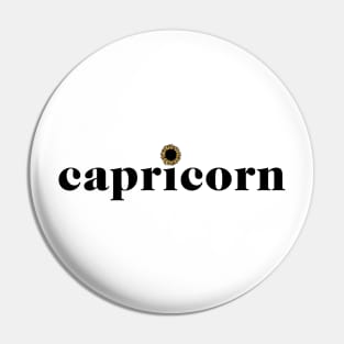 Capricorn Sunflower Zodiac Pin