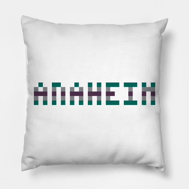 Pixel Hockey City Anaheim 2006 Retro Pillow by gkillerb