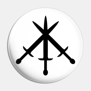 3 sword friends club dnd / medieval / fantasy art merch Pin