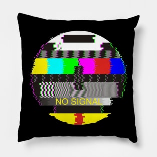 Retro TV Test Card Glitched No Signal Pillow