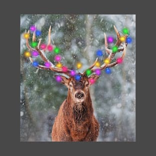 Reindeer in lights, Christmas reindeer gifts T-Shirt