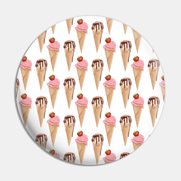 Ice Cream Cone Pattern Pin by Designoholic