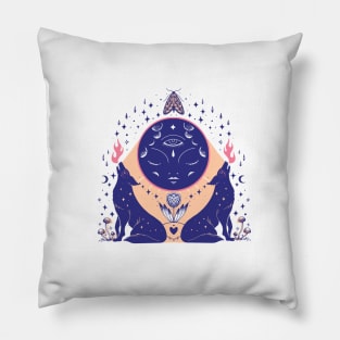 New moon and wolves Pillow