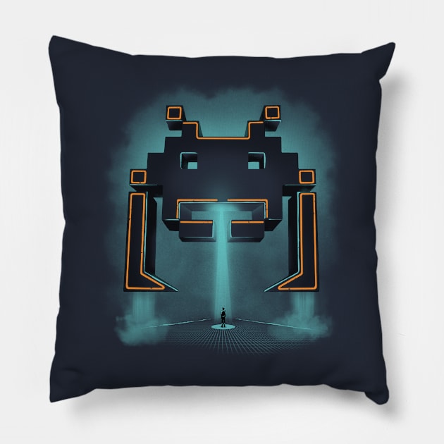 Grid Invader Pillow by Pacalin