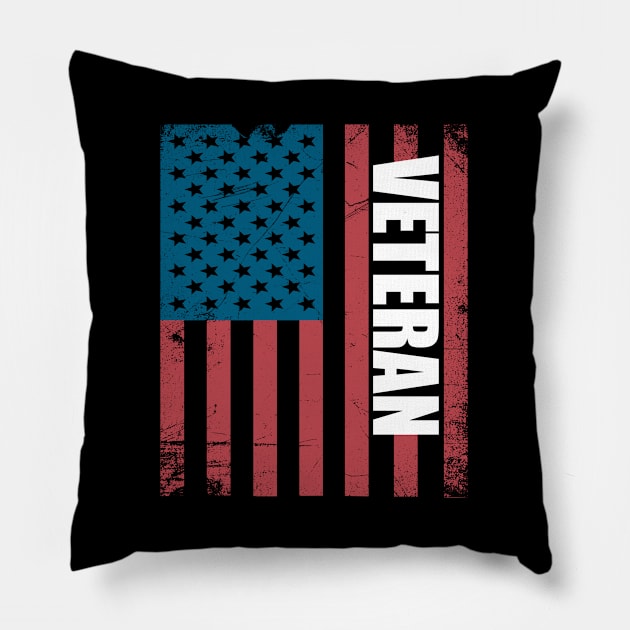 Veteran - Veteran American Flag Pillow by Kudostees