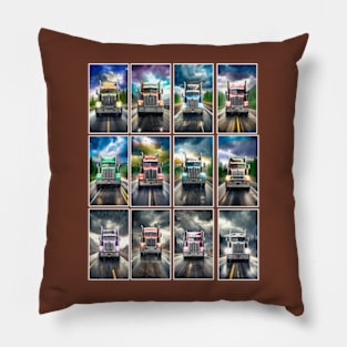 Super Trucks on the Road Pillow