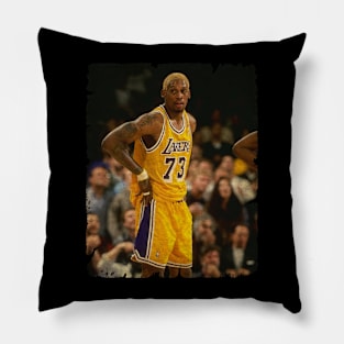 Dennis Rodman in Lakers Pillow