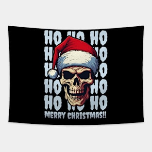 ho ho ho, skull santa Tapestry