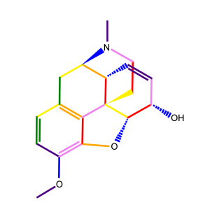 Codeine Molecule Rainbow Chemistry T-Shirt