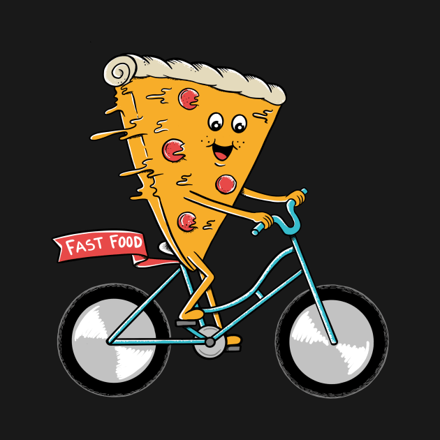 Pizza bicycle Fast Food by coffeeman