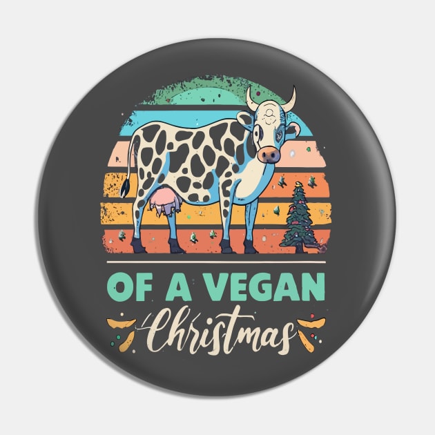 Cute Cow I'm Dreaming of a Vegan Christmas Funny Men Women Pin by rhazi mode plagget
