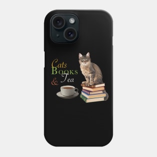 Cats, books and tea Phone Case