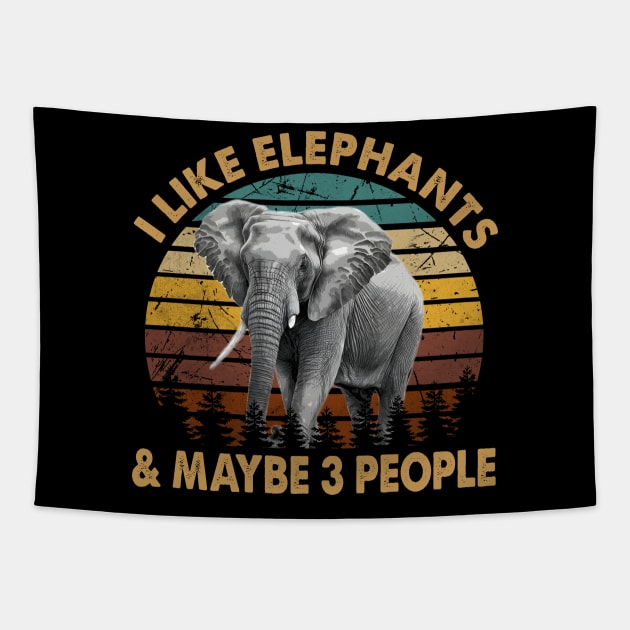 Urban Elephant Expedition Tee Triumph for Wildlife Majesty Admirers Tapestry by Kevin Jones Art