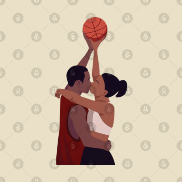 Discover Kiss Love and Basketball Minimalist Art - Black Tv Shows - T-Shirt