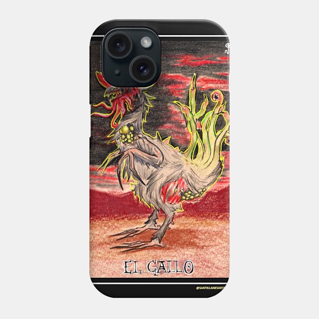 El Gallo - Loteria Mexicana Phone Case by santillanesarte