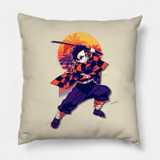 Tanjiro Kamado Retro Art Pillow