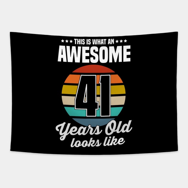 Vintage This Is What An Awesome 41 Years Old Looks Like Tapestry by trainerunderline