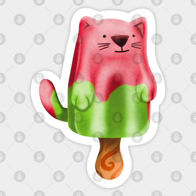 Summer time Pawsicle - Cat - Sticker