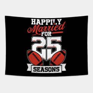 Married For 25 Years American Football Couple Gift Tapestry