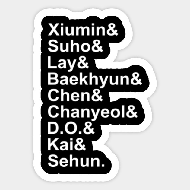 Exo Members Names Exo Members Names Sticker Teepublic