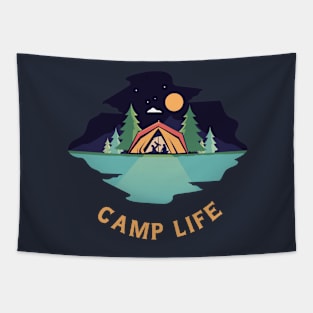 Camping in Wonderlust and Hiking trail Gift for Camper Tapestry