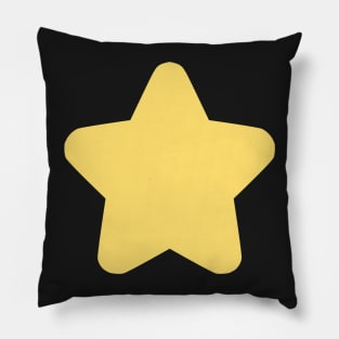 Yellow Star on Black Night Pillow