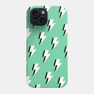 Lightning Bolt Pattern on Mint Green Phone Case