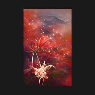 Red Spider Lily Lycoris Radiata Mystical Art Style T-Shirt