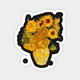 Sunflowers Vincent Van Gogh Masterpiece Vase Impressionist Art Painting Magnet