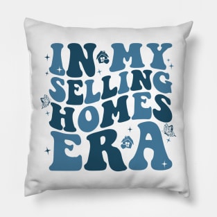 Retro Realtor Real Estate Agent Saying In My Selling Homes Era Pillow