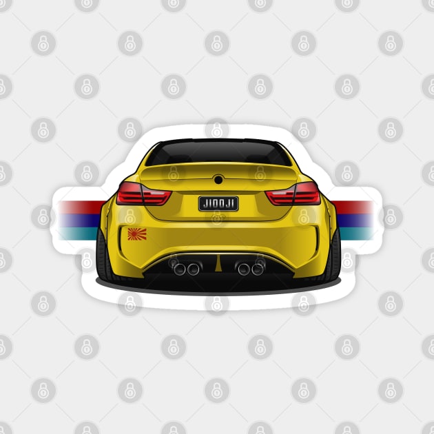 M4 Coupe Wide Body Kit (Yellow) Magnet by Jiooji Project