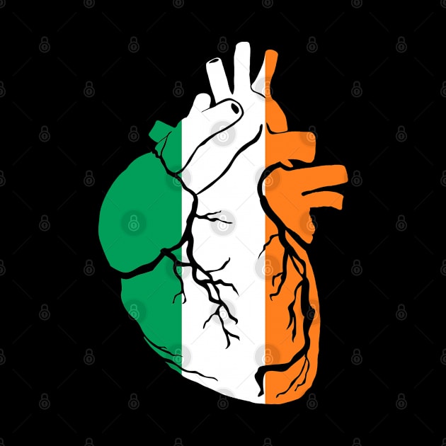 Anatomical heart design, Irish flag by Bun Art Store