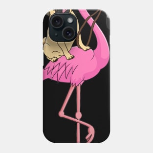 Pug Rider Flamingo Funny Phone Case