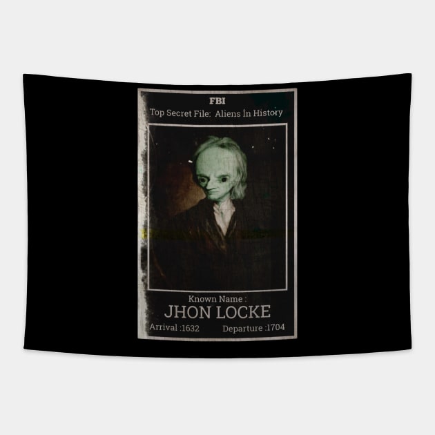 If the philosopher Jhon Locke were an alien. Tapestry by Wollvie